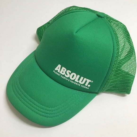 Absolut Vodka Mesh Hat Snapback Vintage Green Adjusts Unisex Foam Cap Trucker - Picture 1 of 10